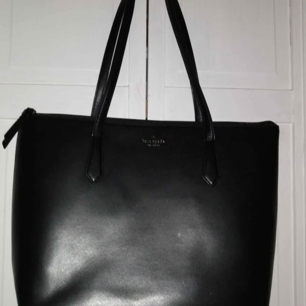 Kate Spade Black Leather Tote Bag - Picture 1 of 4